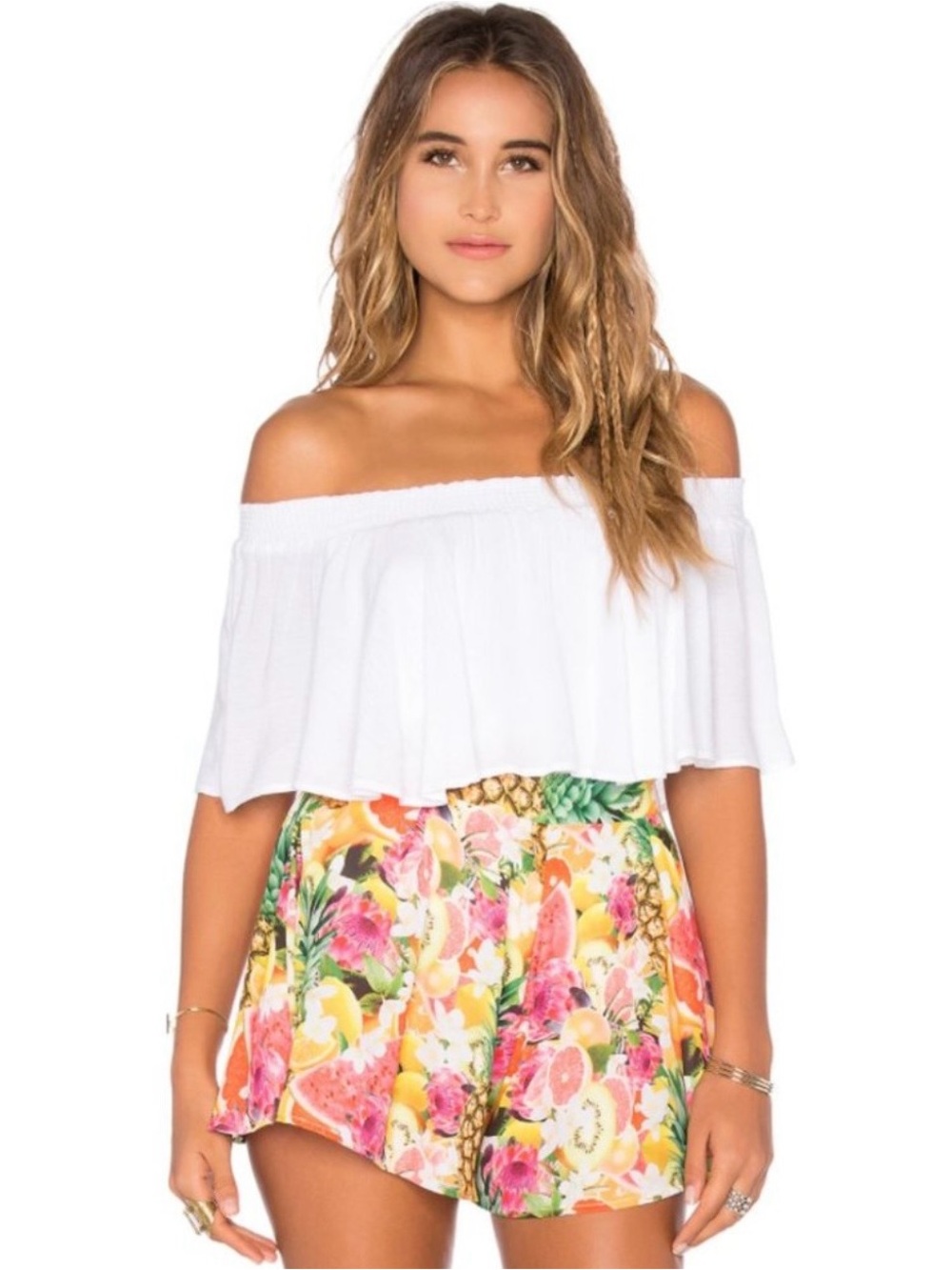 Show Me Your Mumu Off the Shoulder Bungalow Top in White Cloud Size Small
